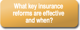 What key insurance reforms are effective and when
